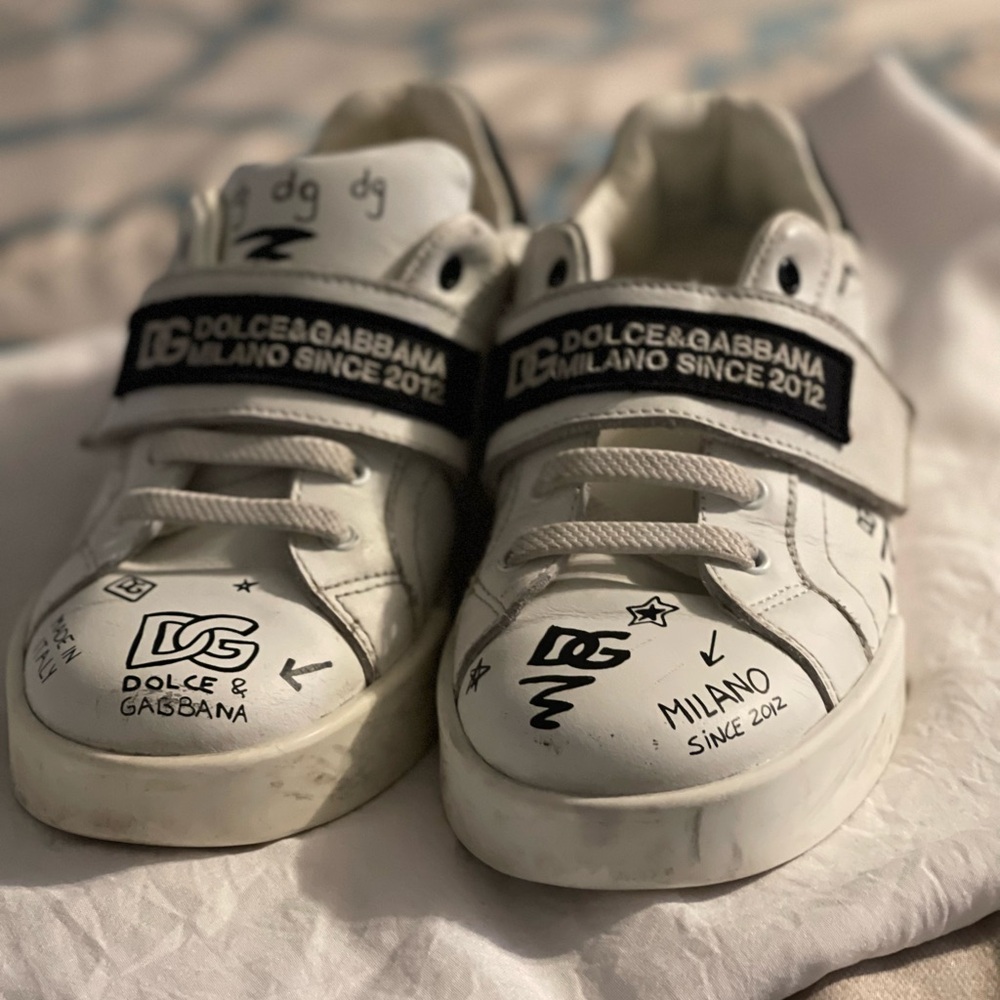 Dolce and Gabbana white and black kids sneaker size 13